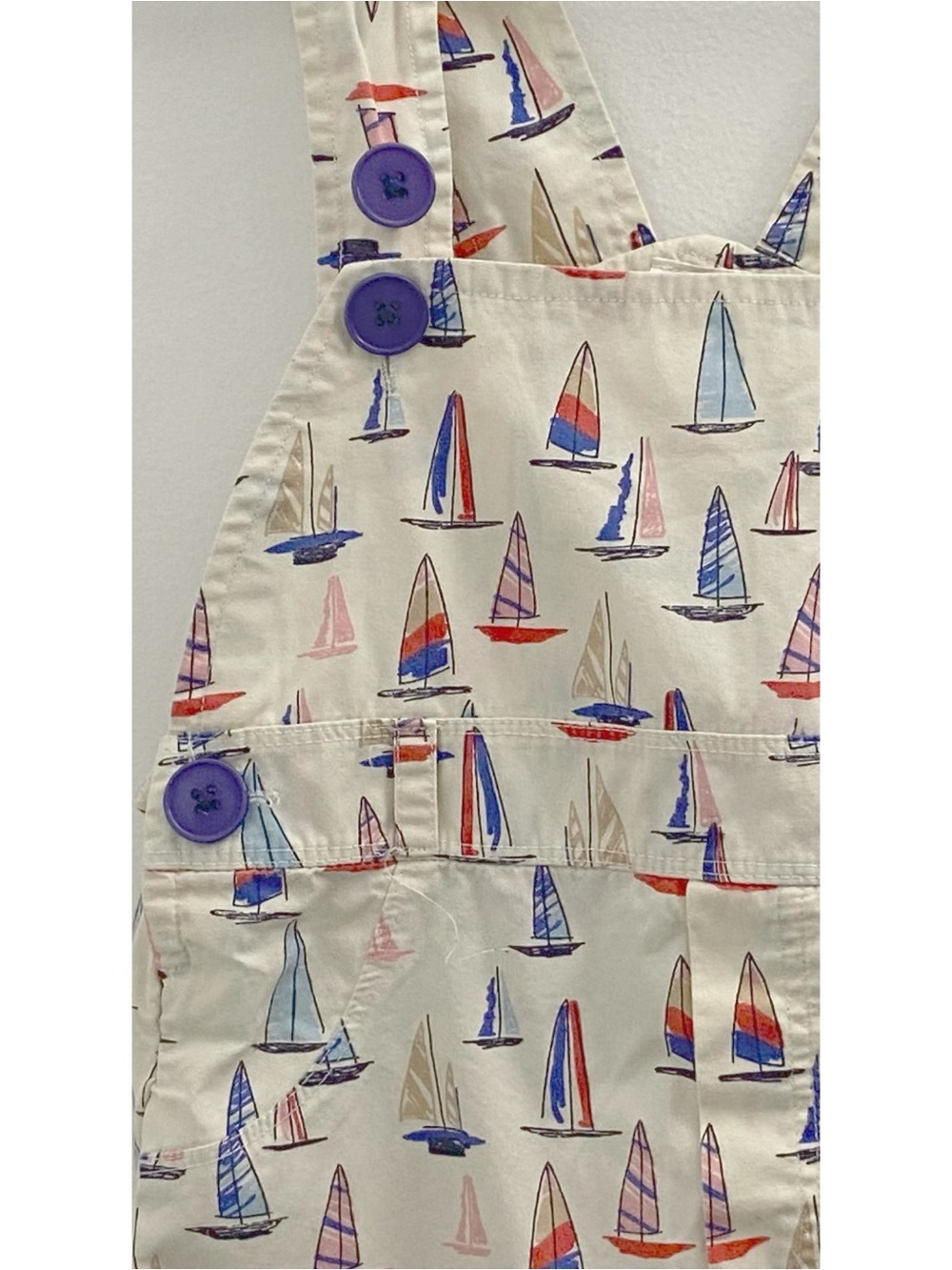 Sailboat Print Overalls Size 18 - 24 Months - Picture 2 of 2